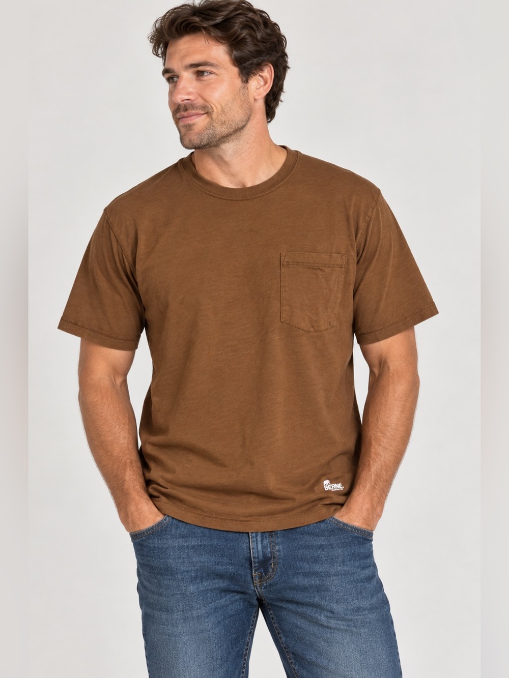 Berne Workwear Men’s Brown Pocket T-Shirt Size M Workwear